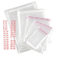 Sacs en plastique refermables transparents directs usine Paquet poly auto-adhésif Prix bon marché Sac OPP transparent