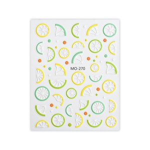 Autocollants pour ongles ZHI JIA luxueux et mignons, motifs 3D citron, fraise, cerise, style français, pour pose rapide, pour un nail art et une beauté des ongles adorables - Product Image 2