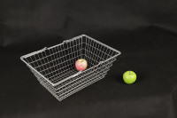 Panier de courses en métal chromé de haute qualité Highbright avec poignée en caoutchouc pour supermarché, épicerie et magasin de proximité