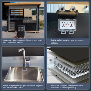 Abri de jardin résistant aux intempéries avec <span class=keywords><strong>cuisine</strong></span> et bar intégrés <span class=keywords><strong>Cuisine</strong></span> extérieure - Product Image 5