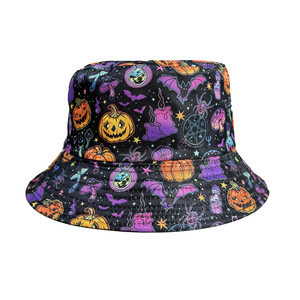 Chapeaux Bob Double Face Imprimé Dessin Animé Citrouille et Animaux, Collection 2025 – Vente Flash Festival – Protection Solaire pour Hommes et Femmes - Product Image 6