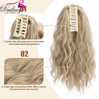 Extensions de queue de cheval bouclées lâches en fibre synthétique résistante à la chaleur, blondes, pour femmes blanches américaines et européennes