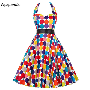 <span class=keywords><strong>Robe</strong></span> d'été décontractée Femme Polka Dot Retro Swing Gown <span class=keywords><strong>Pin</strong></span> <span class=keywords><strong>up</strong></span> <span class=keywords><strong>Robe</strong></span> Vintage 60s 50s Rockabilly Sundress - Product Image 1