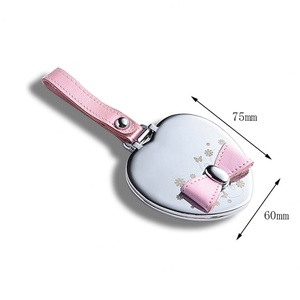 Portable Little Zinc Alloy Metal Cute <b>Compact</b> Pocket Cosmetic Heart Shape <b>Mirror</b> Keychains - Product Image 6