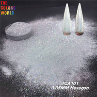 TCOWO 1/500 0,05 mm Paillettes ultra fines en vrac, poudre pour ongles, pigment cosmétique hexagonal pour gloss à lèvres, nail art, maquillage et artisanat en résine