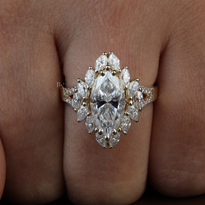 Joyería nupcial fina de primera calidad para mujer, anillo de compromiso de lujo con diamante cultivado en laboratorio de 3.5 quilates en plata, oro de 10K, oro de 14K, oro de 18K - Product Image 4