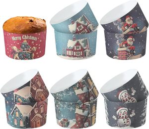 Stampi per Panettone Natalizi Vintage all'<span class=keywords><strong>Ingrosso</strong></span>, Vaschette Usa e Getta Resistenti alle Alte Temperature per Dolci Natalizi da Forno - Product Image 1