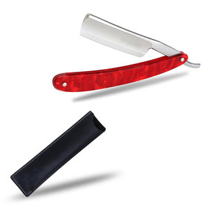 Rasoirs de barbier droits à manche coloré avec logo personnalisé, lame en acier inoxydable tranchante, outils de toilettage confortables pour hommes - Product Image 2