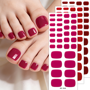 Bandes de gel pour ongles de couleur unie, adhésif complet, imperméable, gel pour ongles de pied semi-durci coréen, enveloppes d'art pour ongles, <span class=keywords><strong>lampe</strong></span> UV nécessaire, autocollants pour ongles - Product Image 1