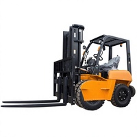 Chariot élévateur diesel CPCD70-G en promotion avec 4 roues motrices et fourches de 1220 mm pour les magasins de matériaux de construction