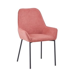 Chaise de salle à manger en métal avec revêtement en cuir PU, tissu moderne, couleur orange, pour terrasse, chaise de restaurant professionnelle, chaise de luxe - Product Image 4