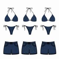 Fabricante de Trajes de Baño Personalizados de Primera Calidad, Traje de Baño a Rayas para Mujer, Shorts de Baño Estilo Bikini, con Cordones y Logotipo