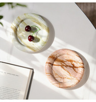 SAIDKOCC Franse stijl middeleeuwse natuurlijke marmeren ronde geometrische fruitschaal Scandinavische luxe bureaudecoratie opbergbak