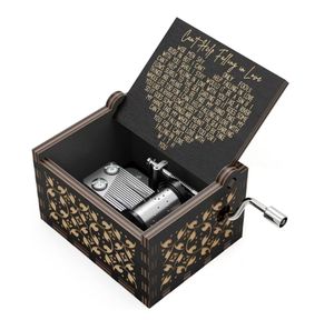 No se puede evitar enamorarse Caja de música de madera, cajas musicales grabadas antiguas Estuche Regalos <span class=keywords><strong>para</strong></span> amante, niño y <span class=keywords><strong>novia</strong></span>, esposo, esposa - Product Image 2