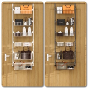1 Pak Wit Opbergrek Op De Deur, Deur Gemonteerde Opslag Organizer Metalen Rek Plank, 6 Lagen Over De Deur Pantry Organizer - Product Image 4