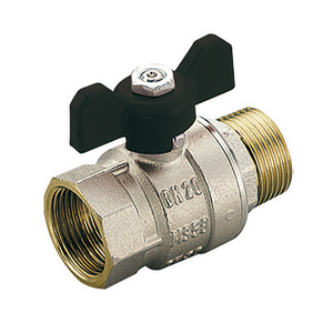 Válvula de bola de paso completo Mf Scirocco de 1/2 pulgada DN 15 PN 50 con manija de mariposa para uso en plomería - Product Image 1