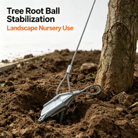 Ancre de terre en acier galvanisé électrolytique avec câble en acier pour la stabilisation des arbres transplantes et la fixation des boules de racines