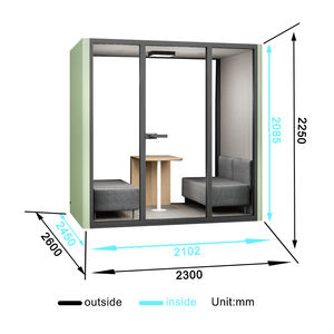 Cabina Acústica de Fábrica OEM, Cabina de Oficina Privada con Asientos de Sofá para Salas de Espera y Reuniones Modernas - Product Image 4