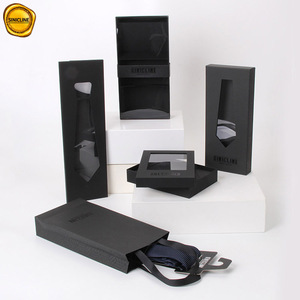 Thiết Kế Sang Trọng Biểu Tượng Tùy Chỉnh In Quà Tặng Bow <span class=keywords><strong>Tie</strong></span> Giấy Màu Đen Hộp Cà Vạt Bao Bì Hộp Với Cửa Sổ - Product Image 5