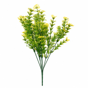 Bouquet d'eucalyptus artificiel en plastique, fleurs jaunes et vertes pour la décoration de la maison et des mariages, style campagnard, naturel et minimaliste, 10cm-30cm - Product Image 1