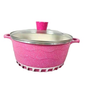 <span class=keywords><strong>Ollas</strong></span> antiadherentes de aluminio de fundición a presión, juego de utensilios de cocina antiadherentes, color rosa, 10 Uds. - Product Image 3
