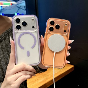 Funda Magnética 2 en 1 Transparente Color Caramelo para iPhone 17 Pro Max 16 Plus 15 14 13 12 <span class=keywords><strong>11</strong></span>, Carcasa Trasera Transparente - Product Image 3