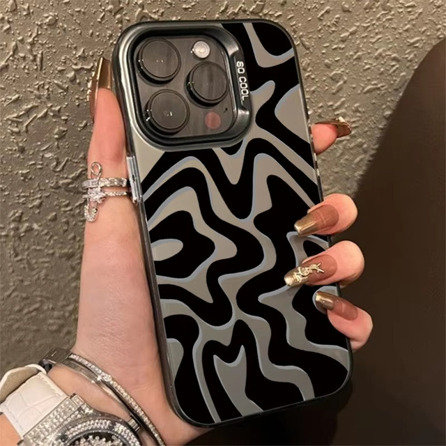 Fashion Striped Pattern Phone Case for iPhone 16 15 14 Pro Max 13 12 11 Pro Xs Max 7 8 Back Cover-Made of PC