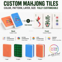 Jeu de tuiles de mahjong en acrylique OEM ODM, tuiles de mahjong américaines personnalisées avec des couleurs vives et une structure à 4 couches