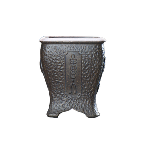 Square Purple Clay Flowerpot <b>With</b> Mythical Beast <b>Face</b> And Xuanwu Design Classical Relief Carving - Product Image 5