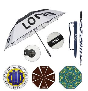 Parapluie de golf promotionnel personnalisé avec impression par sublimation RPET, coupe-vent et logo, cadeau pour voiture, protection solaire UV - Product Image 1