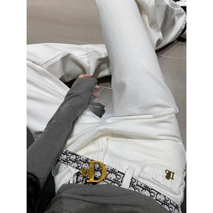 Jeans de Mezclilla Blancos de Cintura Alta y Corte Recto para Mujer, Marca de Moda Europea, Primavera 2025 - Product Image 2