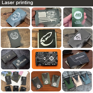 맞춤형 색상 및 로고 RFID 차단 MRF-05 알루미늄 메탈 지갑 머니클립 포함 미니멀리스트 신용카드 홀더 - Product Image 4