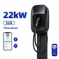 Nouvelle borne de recharge pour véhicules électriques de 22 kW avec câble de 5 m, interface de type 2, chargeur intelligent pour voitures électriques