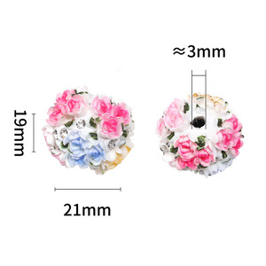 Novedad: Cadena <span class=keywords><strong>de</strong></span> cuentas <span class=keywords><strong>de</strong></span> arcilla suave con incrustaciones <span class=keywords><strong>de</strong></span> diamantes <span class=keywords><strong>de</strong></span> colores en forma <span class=keywords><strong>de</strong></span> bola <span class=keywords><strong>de</strong></span> flor <span class=keywords><strong>de</strong></span> rosa, accesorios DIY para teléfono, llavero, bolso y bolígrafo. - Product Image 4