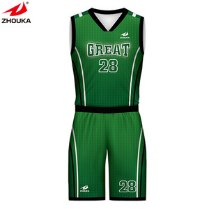 Wholesale cheap Youth T-shirt two-way basketball uniform custom basketball jersey design Green - Product Image 2