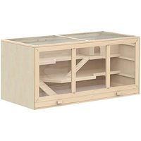 Hamster Chinchilla Cage Hutch Maison de hamster en bois massif Chilochilo Personnaliser DIY Plusieurs tailles Maison en bois naturel pour animaux de compagnie 1 CTN/PCS