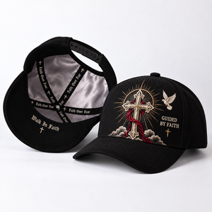 Gorras de Béisbol de Algodón Negras de 6 Paneles con Visera Curva, Personalizables al por Mayor con Logotipo Bordado de Fe, para Hombre - Product Image 1
