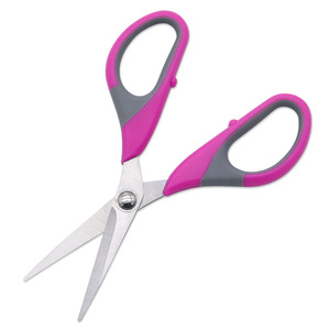 Office Scissors 5.5-Inch Stainless Steel Straight Head Reddish Gray Handle Home Use Student Stationery - Product Image 2