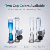 Tube de microcentrifugation à verrouillage de sécurité de 1,5 ml, conception à faible rétention, consommables de laboratoire professionnels