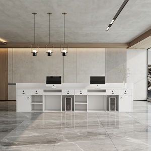 B043 Artificial Stone Reception <b>Desk</b> Counter Slab for <b>Office</b> Lobby Hotel School Hospital Mall-Convertible Commercial Furniture - Product Image 1