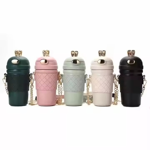 Portable Strap Cute Cartoon Student <b>Kids</b> Outdoor Travel Rabbit Stainless Steel Water Bottle Vacuum Flask With Straw - Product Image 2