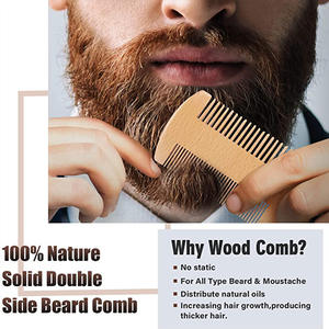 Set de Cuidado de Barba de 3 Piezas de Doble Cara, Peine de Madera de Peral y Bálsamo para Barba, Esenciales para el Cuidado de la Barba - Product Image 2