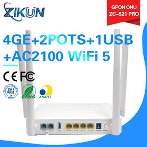 ONT GPON รุ่นใหม่ ZC-521PRO แบบ Dual-Band สำหรับ FTTH 4GE+2POTS+AC2100 WIFI 5+1USB ยี่ห้อ Zikun - Product Image 3