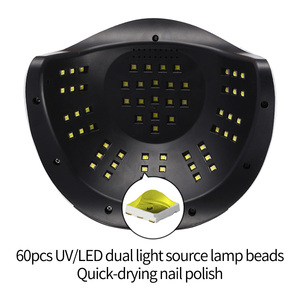 Lampe à ongles LED UV blanche et grand séchoir à ongles en gel. 60 perles, design à deux mains, professionnel pour le durcissement du gel de salon/maison. - Product Image 5