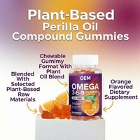 Gummies véganes haute puissance Oméga 3-6-9 à base de plantes saveur orange Huile de Perilla Usine OEM