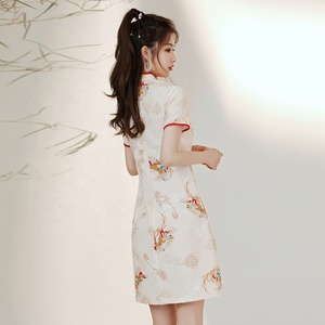 Abito Cheongsam Moderno alla Moda, Vestito a Linea A per Donne, Qipao Tradizionale Cinese, Costume Cheongsam Migliorato - Product Image 5