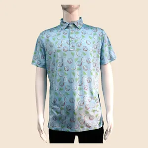 도매 하이 퀄리티 경량 수분 위킹 폴로 골프 셔츠 로고 내구성 빠른 건조 슬림 맞춤 디지털 프린트 골프 셔츠