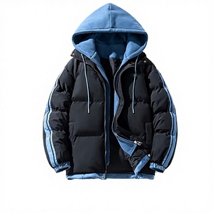 <b>Men's</b> Winter Coated Quilted <b>Jacket</b> 2026 Hooded Stand Collar Zipper Closure Eco-Friendly Casual Loose Fit Front Logo - Product Image 2