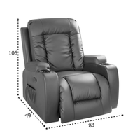 Fauteuil inclinable électrique moderne avec revêtement en tissu et structure métallique pour personnes âgées