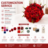 Support de fleurs de table de mariage rouge de haute qualité Tuoji en gros, centre de table boule de roses artificielles en soie de 80 cm de diamètre, impression personnalisée